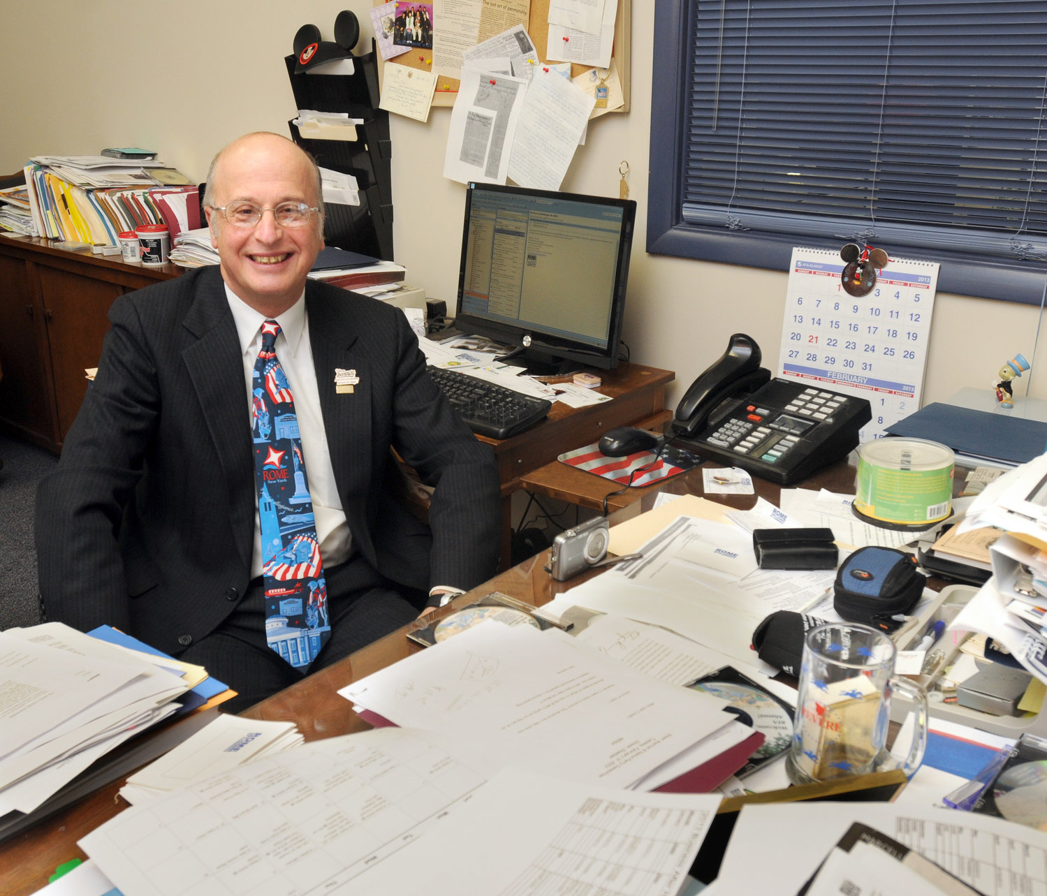 Bill Guglielmo in his office at the Rome Area Chamber of Commerce.