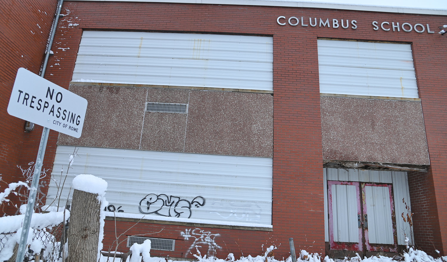 Former Columbus School exterior on Columbus Avenue Monday, Janauary 23.