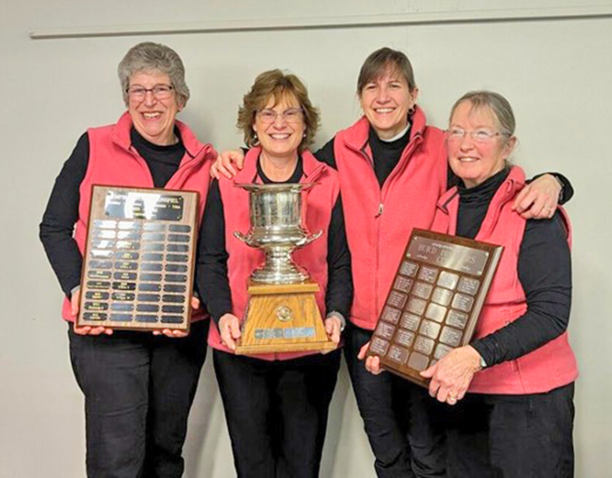 A team from the Utica Curling Club won the 68th Women’s Empire State Bonspiel championship. From left: Barb Felice, Cindy Brown, Lis DeGironimo and Kathy Palazzoli. The club hosted the event this past weekend.
