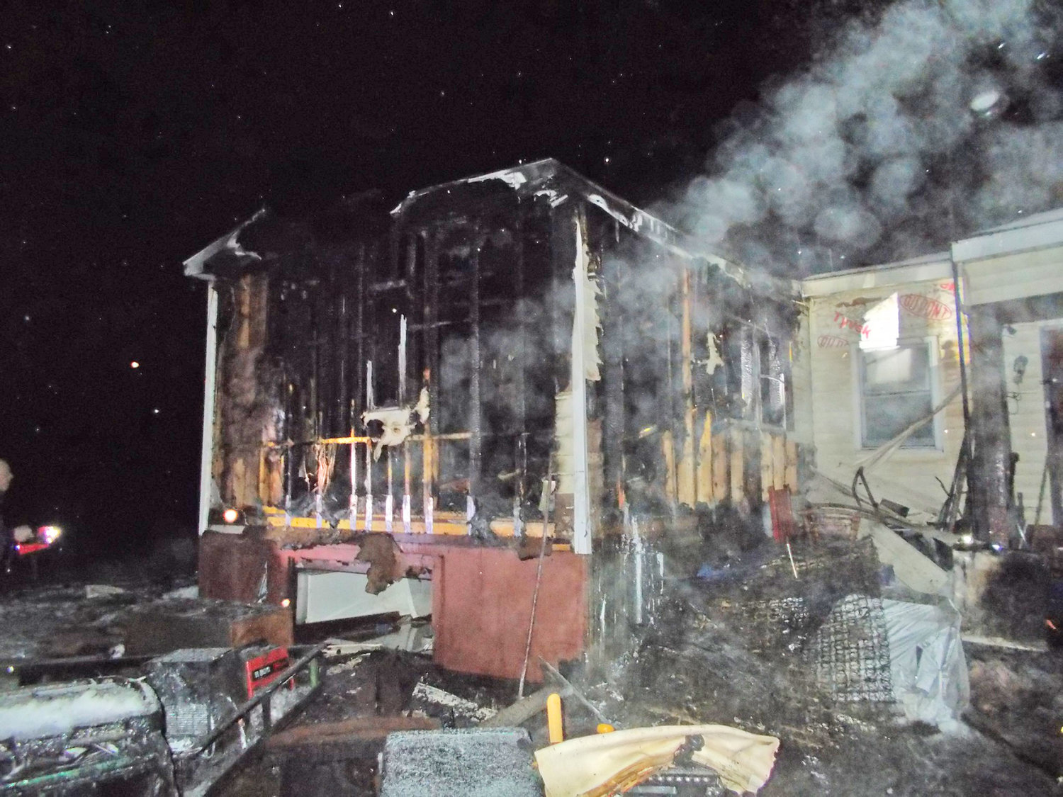 A mobile home on Route 26 in Ava was heavily damaged by fire Monday evening.