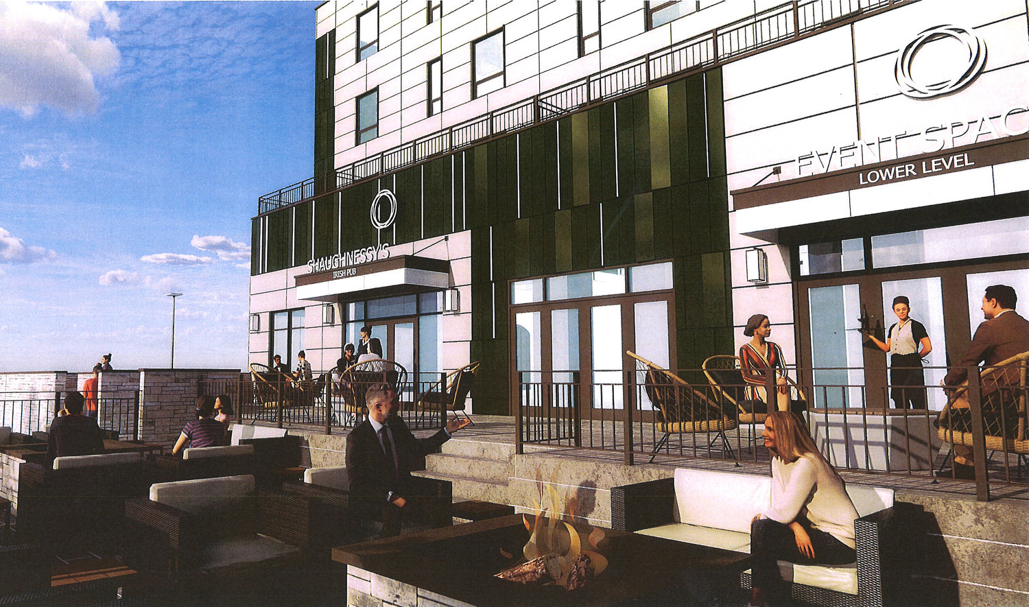 This is an artist’s rendering of what “The Oneida” could look like when the roughly $8.7 million renovation of the former Hotel Oneida is complete.  Developers said the project has a target date of completion in August 2024.
