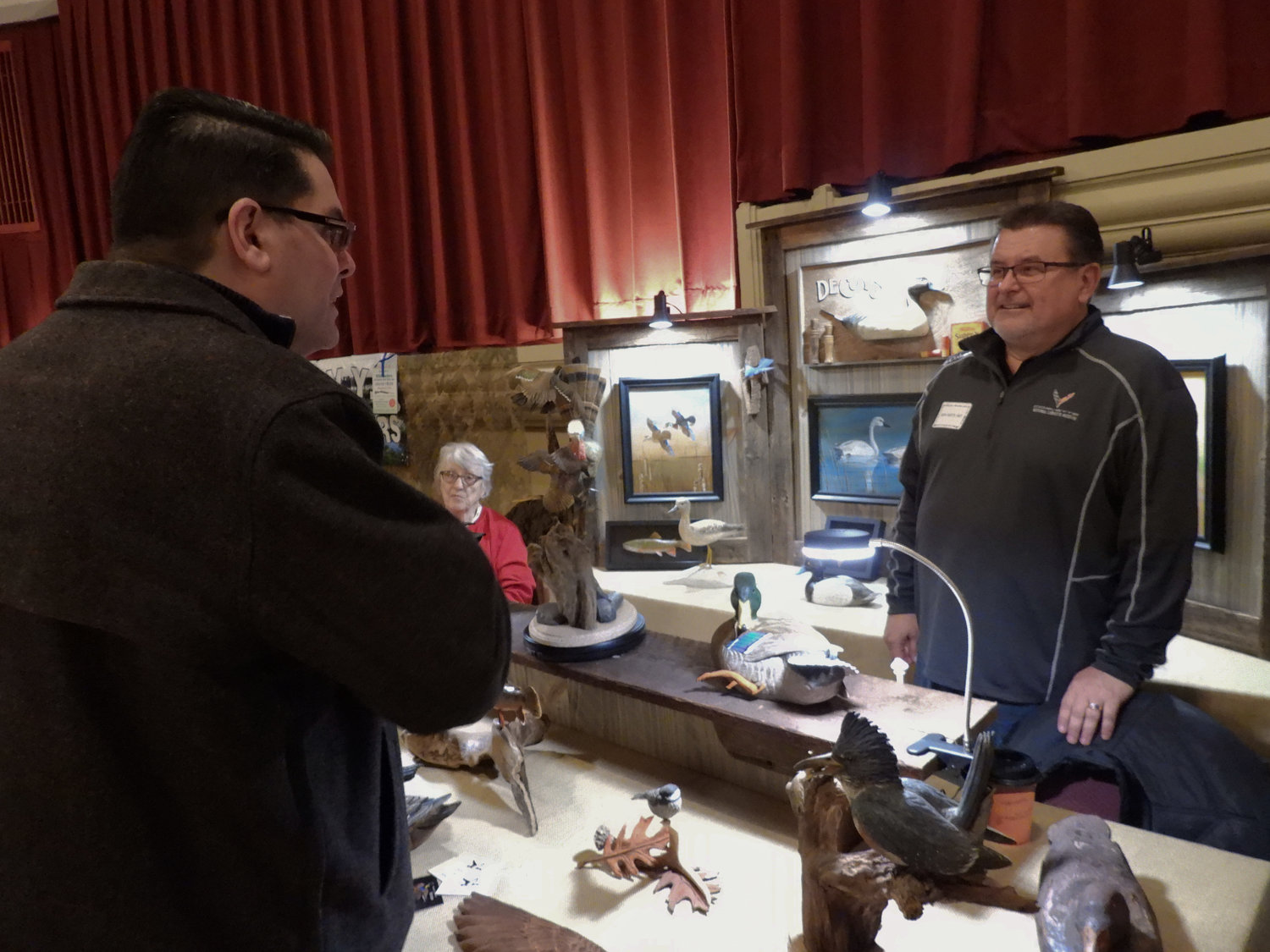 Kevin Suits shows off his handcrafted decoys at the CNY Sportsman Show on Saturday, Feb. 4 at the Kallet Civic Center in Oneida.