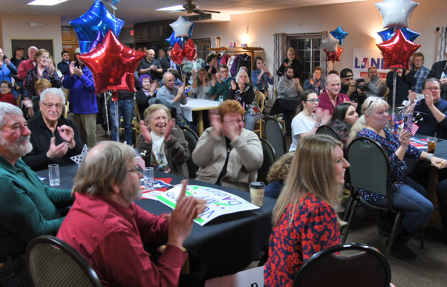 A room full of supporters gathered at the Franklin Hotel in Rome Tuesday evening to attend the campaign announcement of mayoral candidate Jeffrey M. Lanigan.