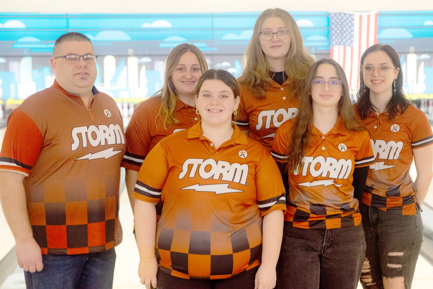 SECTIONAL BOUND — The Rome Free Academy girls bowling sectional team is pictured at their final practice at King Pin Lanes before heading to the Section III Tournament on Sunday at Flamingo Lanes In Liverpool. Pictured from left are coach Bryan Rondeau, Hayley Taylor, Olivia Hluska, Sophia Iglesias-Tosti, Mylie Weyent and Sarah Street. Missing is Izabel Kotary. The action begins at 9 a.m. Tickets are available at https://section3.org/sports/2021/4/29/hometown-ticketing.aspx The format for the tournament is two three-game blocks. The winner is determined by total pinfall for the six games and will represent Section III in the state tournament which are scheduled for March 12 at Strike and Spare in Syracuse. The Black Knights won the Tri-Valley League Tournament at Pin O Rama to close out a 10-2 regular season.