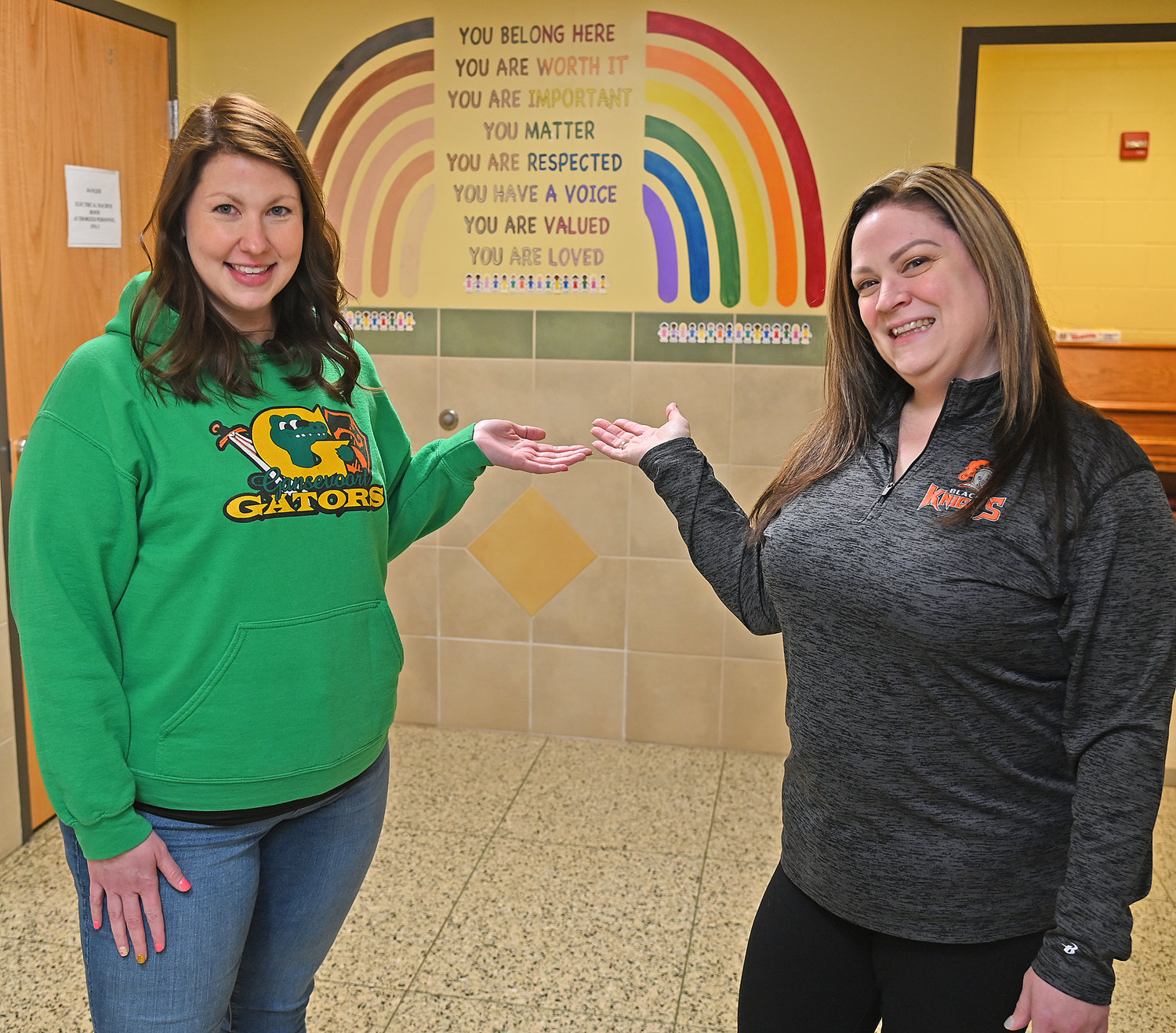 Rome City School District Director of Counseling Services Amanda Jones and Counselor Melinda McCabe pose Thursday, Feb. 9 at Gansevoort Elementary School in Rome.