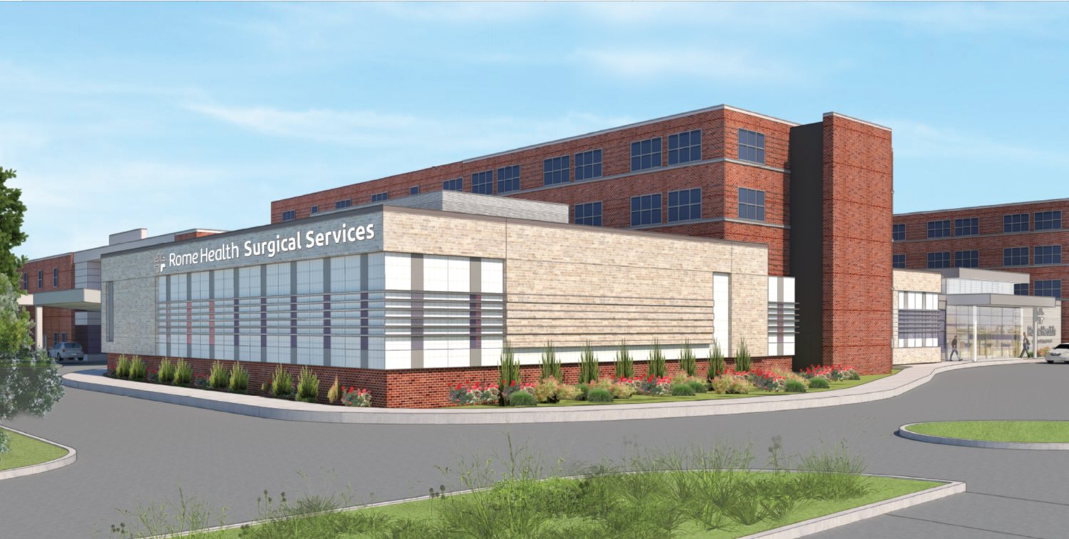 The planned addition of a new surgical services suite at Rome Health is shown Wednesday in this artist’s rendering. Rome Health will receive $26 million in state funding to build four new operating rooms, replacing ones that have been in service for more than 57 years.