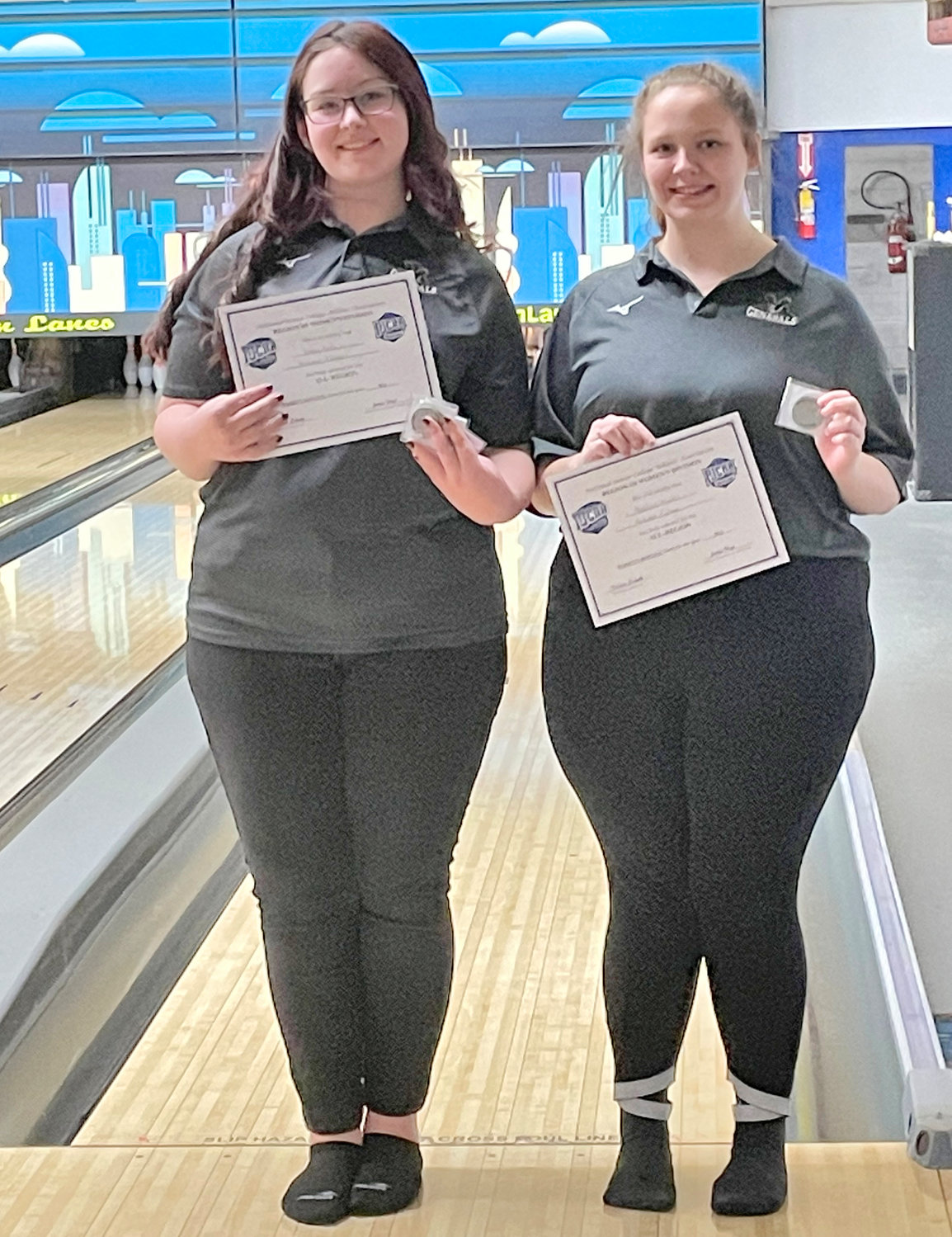 Herkimer College freshman Emily Ferlo, a Central Valley Academy gaduate, and freshman Maddison Winters, a Frankfort-Schuyler graduate, were both named to the NJCAA Region III Women’s Bowling Championship team.