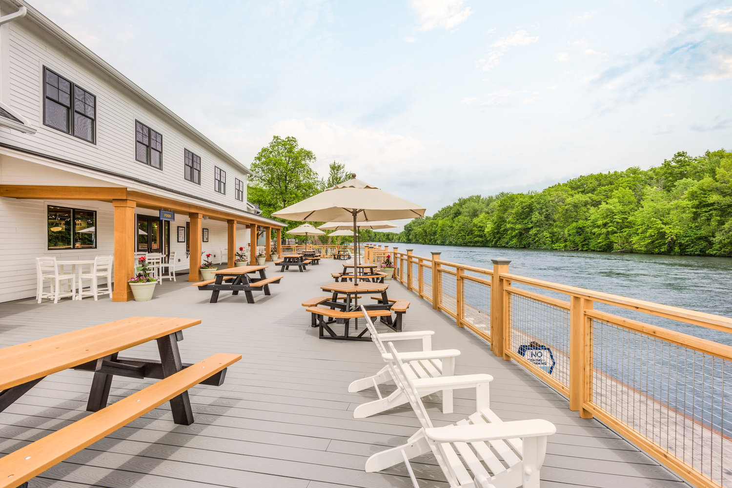 The Cove features 70 contemporary and appointed two- and three-bedroom cottages, each with its own pontoon boat. Amenities also include in-unit washer and dryer, an outdoor heated pool, gas grill for every cottage, fire pits, full-sized kitchen, a playground and more.