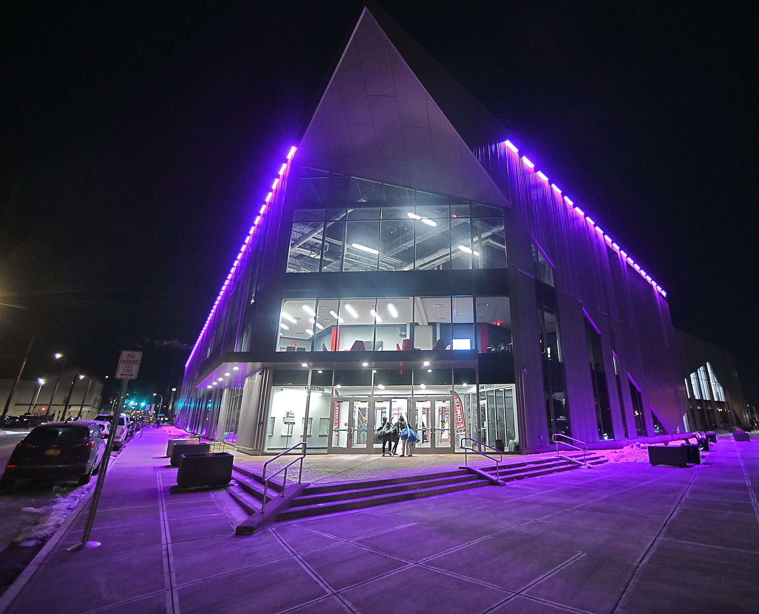 Exterior of the Nexus Center at night on Feb. 1.