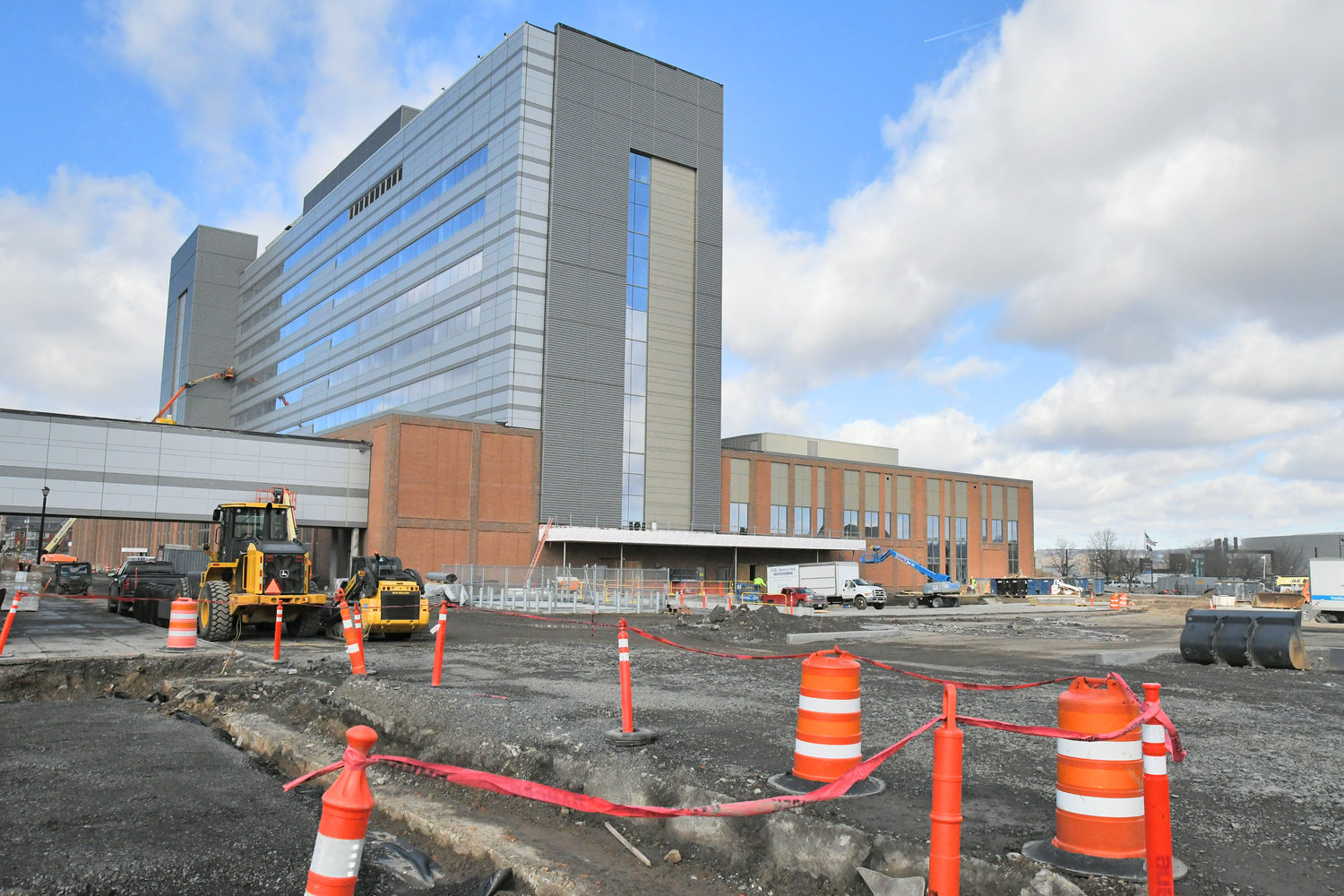 Construction continues on the Wynn Hospital, which expects to open in October.