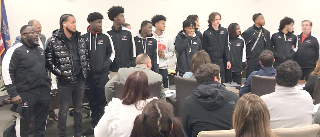 The Utica City School District Board of Education commended the Proctor High School basketball team at their Tuesday meeting for recently winning the Tri-Valley League championship.