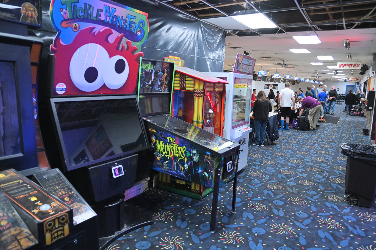 Some arcade games have arrived at King Pin Lanes waiting to be installed in the new gaming area at the East Dominick Street bowling center. The arcade is scheduled to open sometime in the spring.