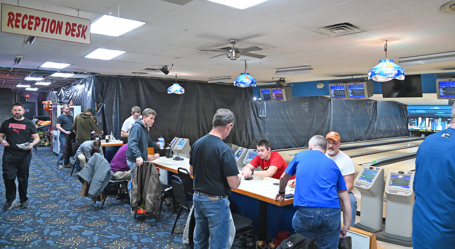 At King Pin Lanes on East Dominick Street in Rome, plastic is put up around the old lanes that are being turned into an arcade and games area. Craig Vogel, the owner, said that the new arcade area will open in the spring.