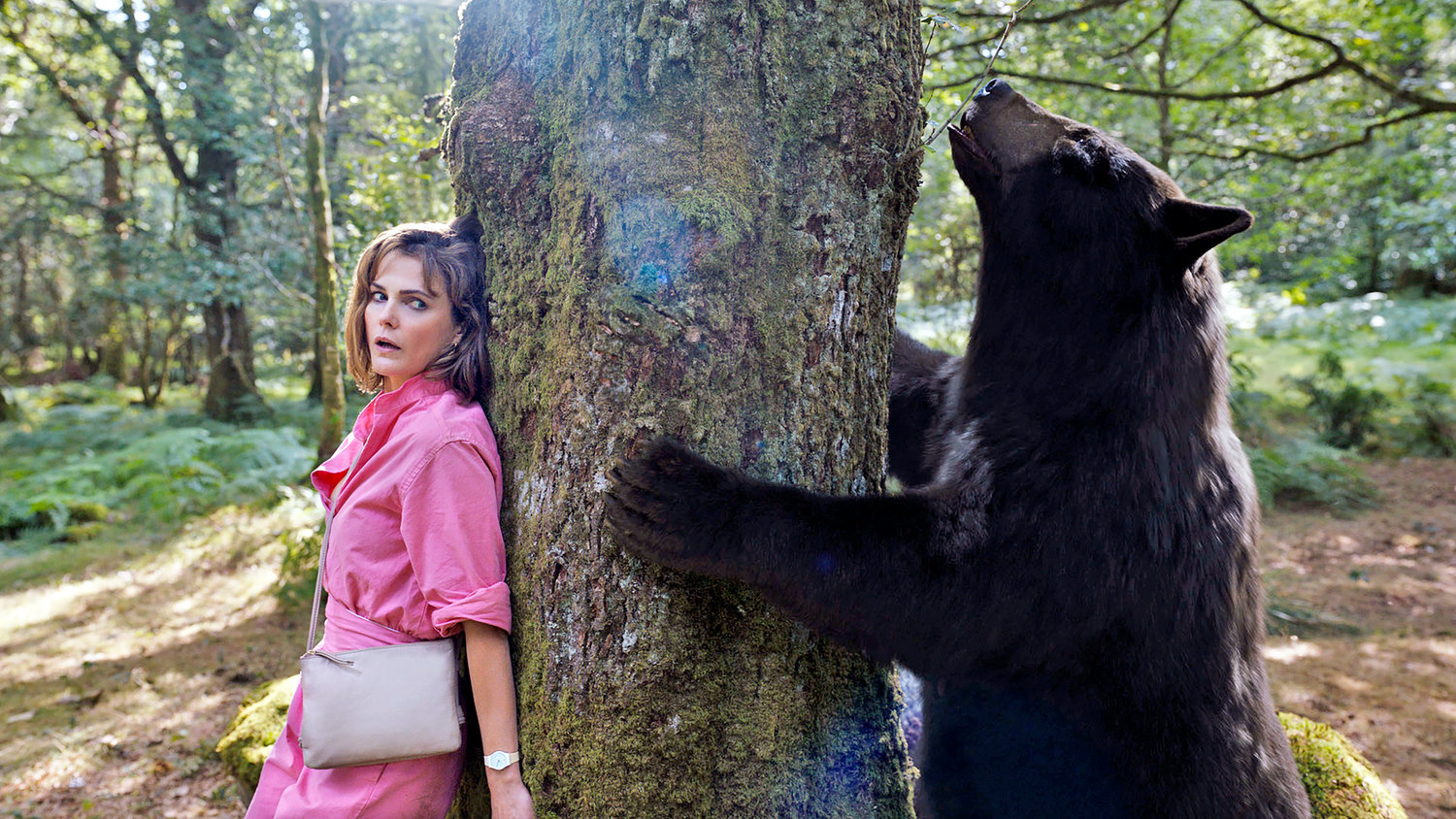 Keri Russell in a scene from “Cocaine Bear,” directed by Elizabeth Banks.