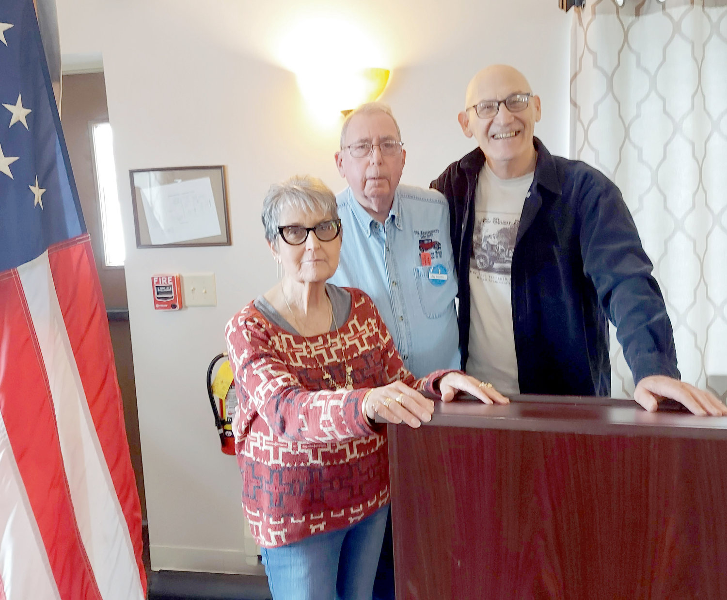 John Taibi, a local author, was the guest speaker at the Mohican Model A Ford Club. From left: Judy and Ray Cousins, of the Mohican Model A Ford Club, and Taibi.