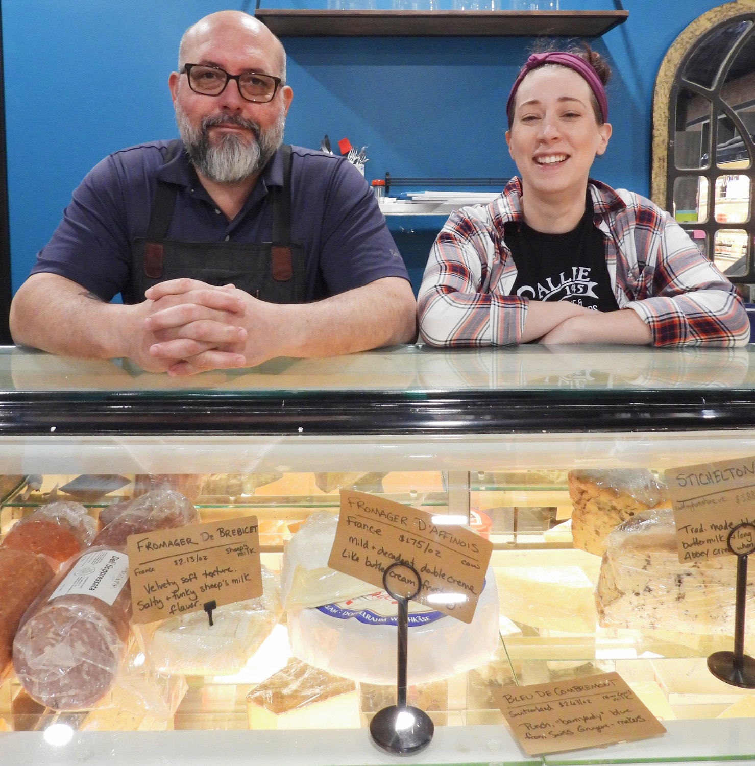 Callee 1945 offers all manner of specialty foods, drinks, and cheeses. Pictured are business and life partners Casey Baney, left, and Abbey Woodcock