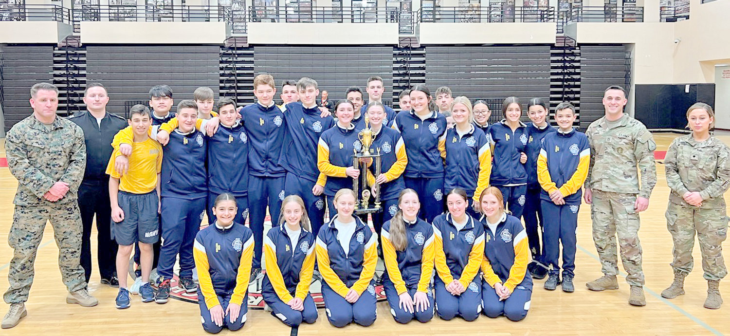 Cadets from the Notre Dame Junior/Senior High School NJROTC program recently took first place overall at the NJROTC Drill Meet Feb. 18 at Proctor High School in Utica.