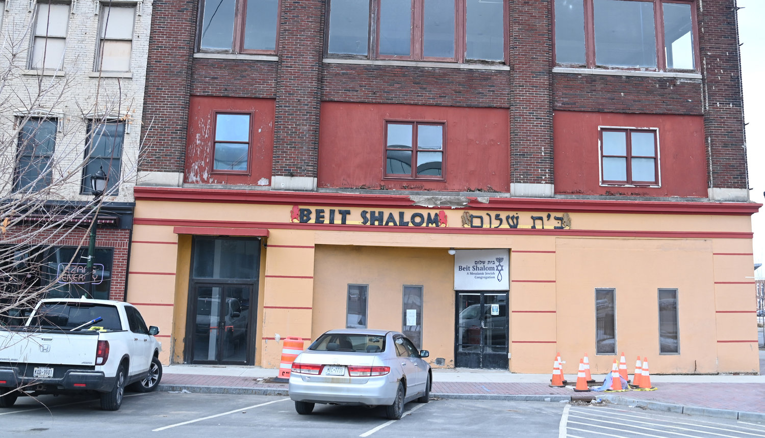 The exterior of the Beit Shalom building is shown in downtown Utica on Wednesday. The synagogue has filed a lawsuit against the city, claiming a violation of the right to conduct religious services.
