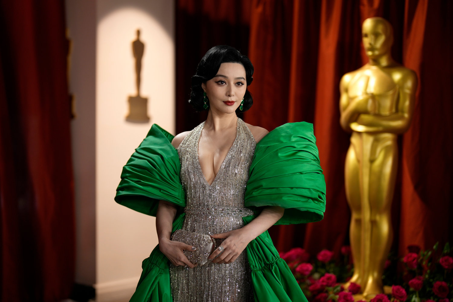 Fan Bingbing arrives at the Oscars on Sunday, March 12, 2023, at the Dolby Theatre in Los Angeles. (AP Photo/John Locher)