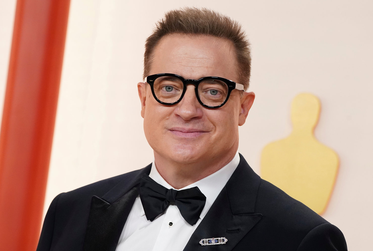 Brendan Fraser arrives at the Oscars on Sunday, March 12, 2023, at the Dolby Theatre in Los Angeles. (Photo by Jordan Strauss/Invision/AP)