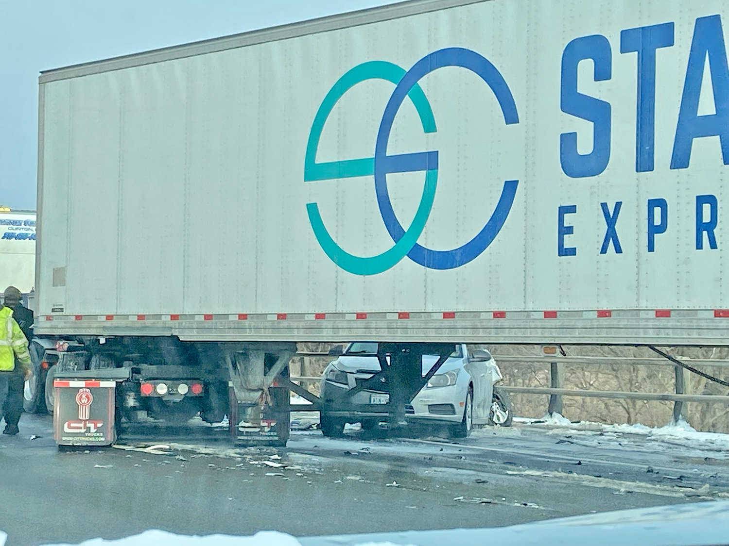 A multi-vehicle crash closed part of NYS Thruway on Sunday, March 19.