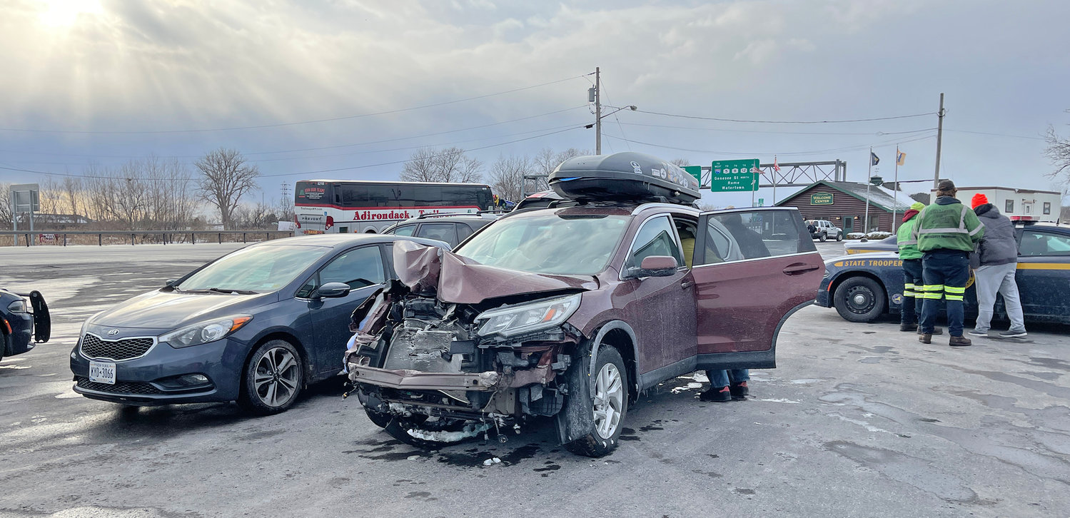 Cars involved in a multi-car crash on the NYS Thruway were towed to the tandem lot near the Utica exit of the thruway on Sunday, March 19.