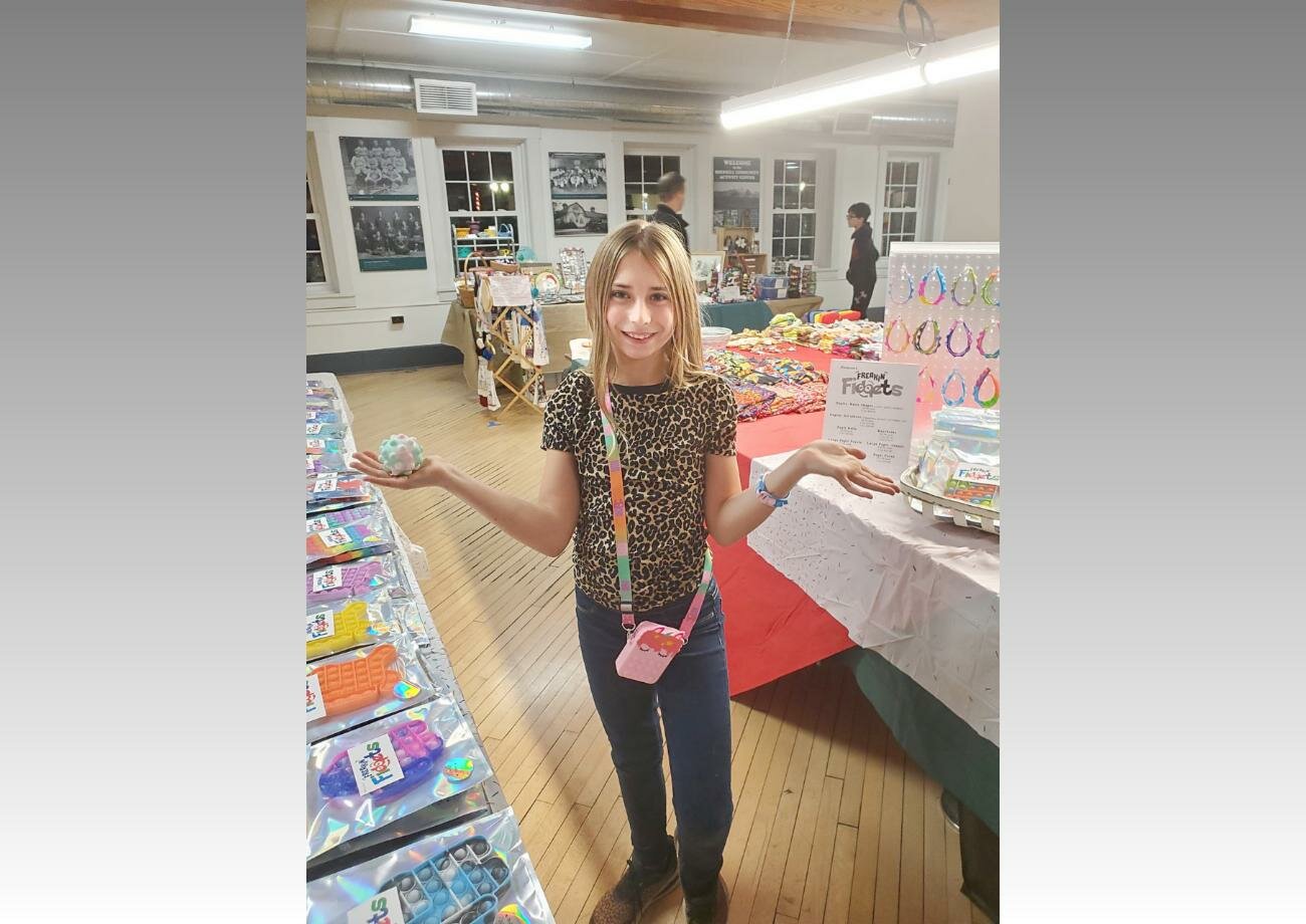 Arianna Naegele poses by her Freakin’ Fidgets booth at the 2021 CAC Spring Craft Fair. The event returns from 9 a.m. to 3 p.m. April 1 to the Community Activity Center in Sherrill.