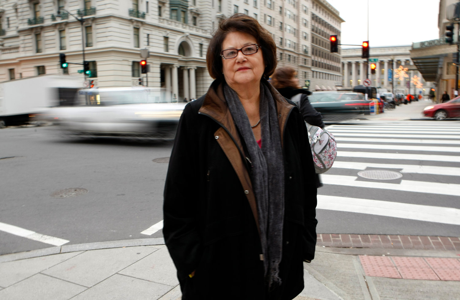 Elouise Cobell poses for a photo outside the law offices of Kilpatrick & Stockton on Dec. 8, 2009, in Washington. Cobell, known as “Yellow Bird Woman” (1945-2011), started the first bank established by a tribe on a reservation in Browning, Montana.