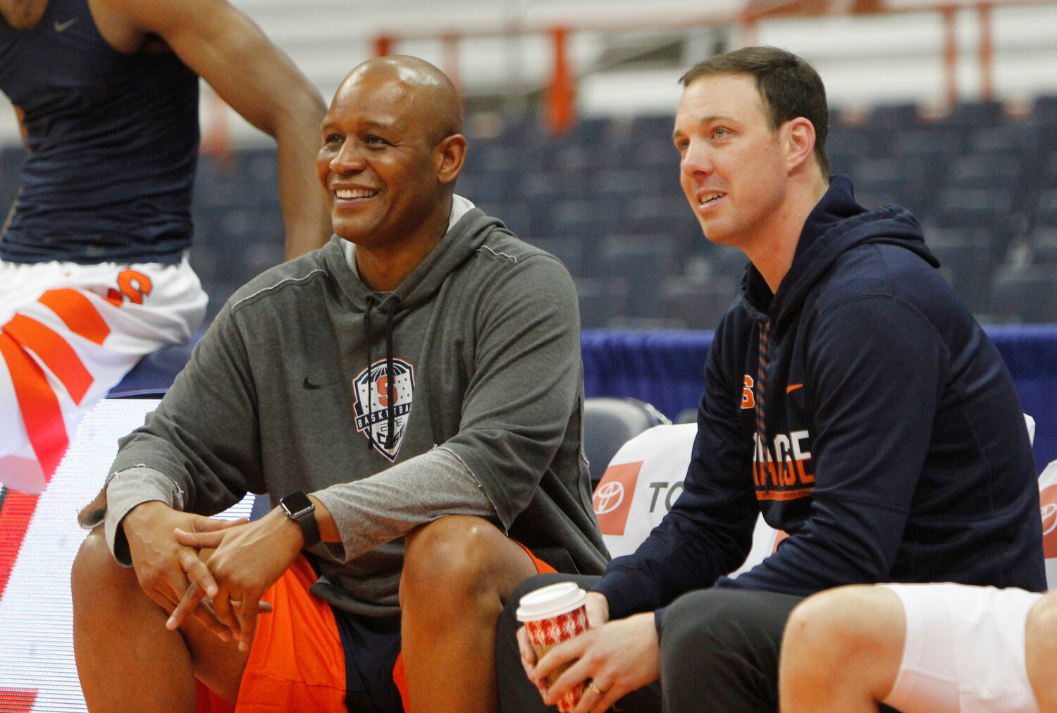 Adrian Autry, left, is the the new Syracuse men’s basketball coach. Gerry McNamara, right, is the associate head coach. This week, Brenden Straughn, not pictured, was added as an assistant on the staff.