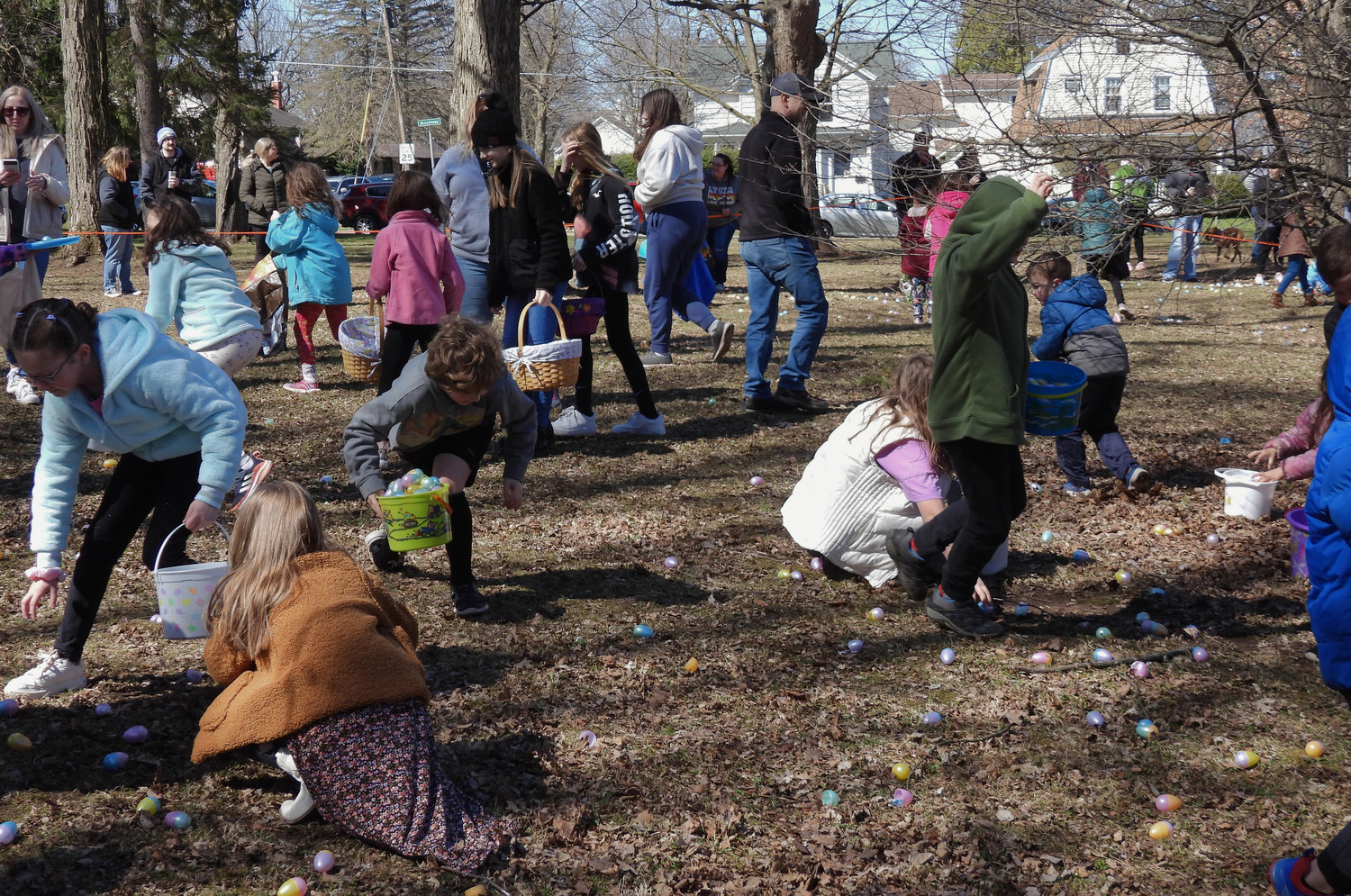 The annual Oneida Easter Egg Hunt saw kids of all ages in Allen Park filling their bags and baskets with eggs on Saturday, April 8 in Oneida. Pictured are kids running off to start their egg hunt.