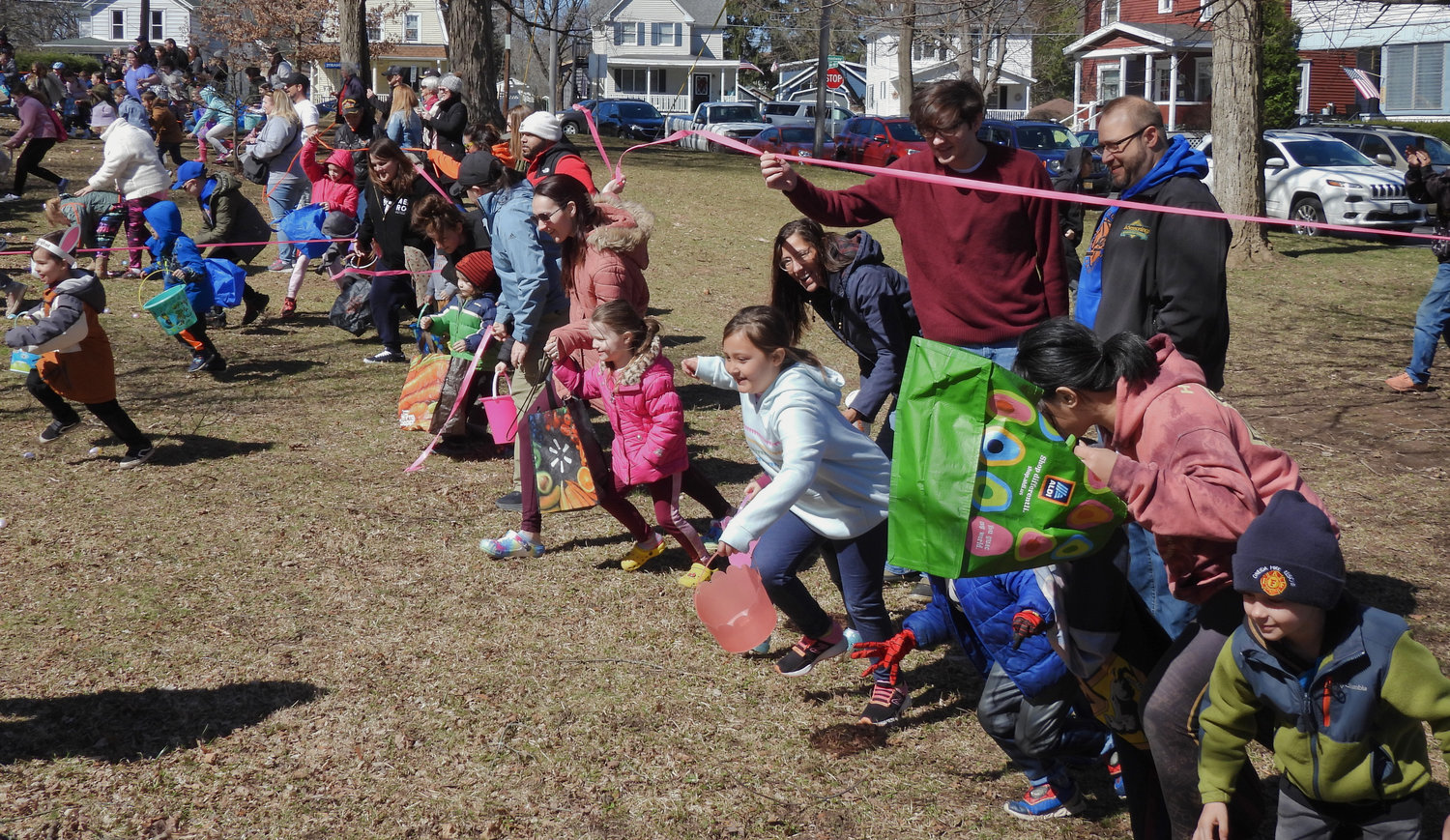 The annual Oneida Easter Egg Hunt saw kids of all ages in Allen Park filling their bags and baskets with eggs on Saturday, April 8 in Oneida. Pictured are kids running off to start their egg hunt.