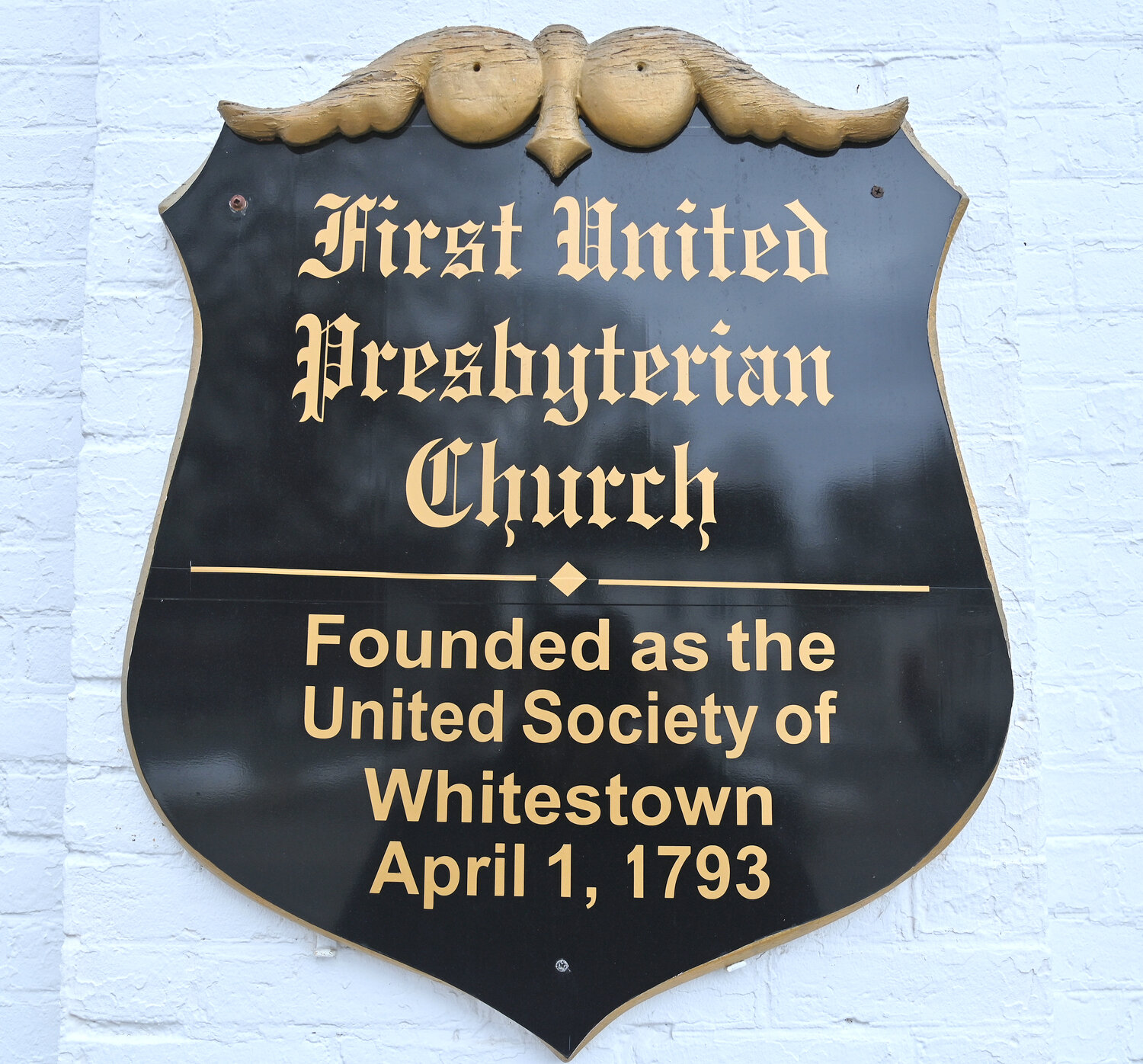Sign on the First United Presbyterian Church on Main St. in Whitesboro Tuesday, March 7, 2023.