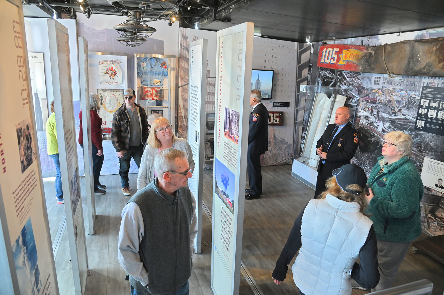 People tour the Tunnel to Towers 9/11 Never Forget Mobile Exhibit to Griffiss Technology Park. The mobile exhibit will be free and open to the public through Sunday, April 20-23 from 10 a.m. to 4 p.m. each day.