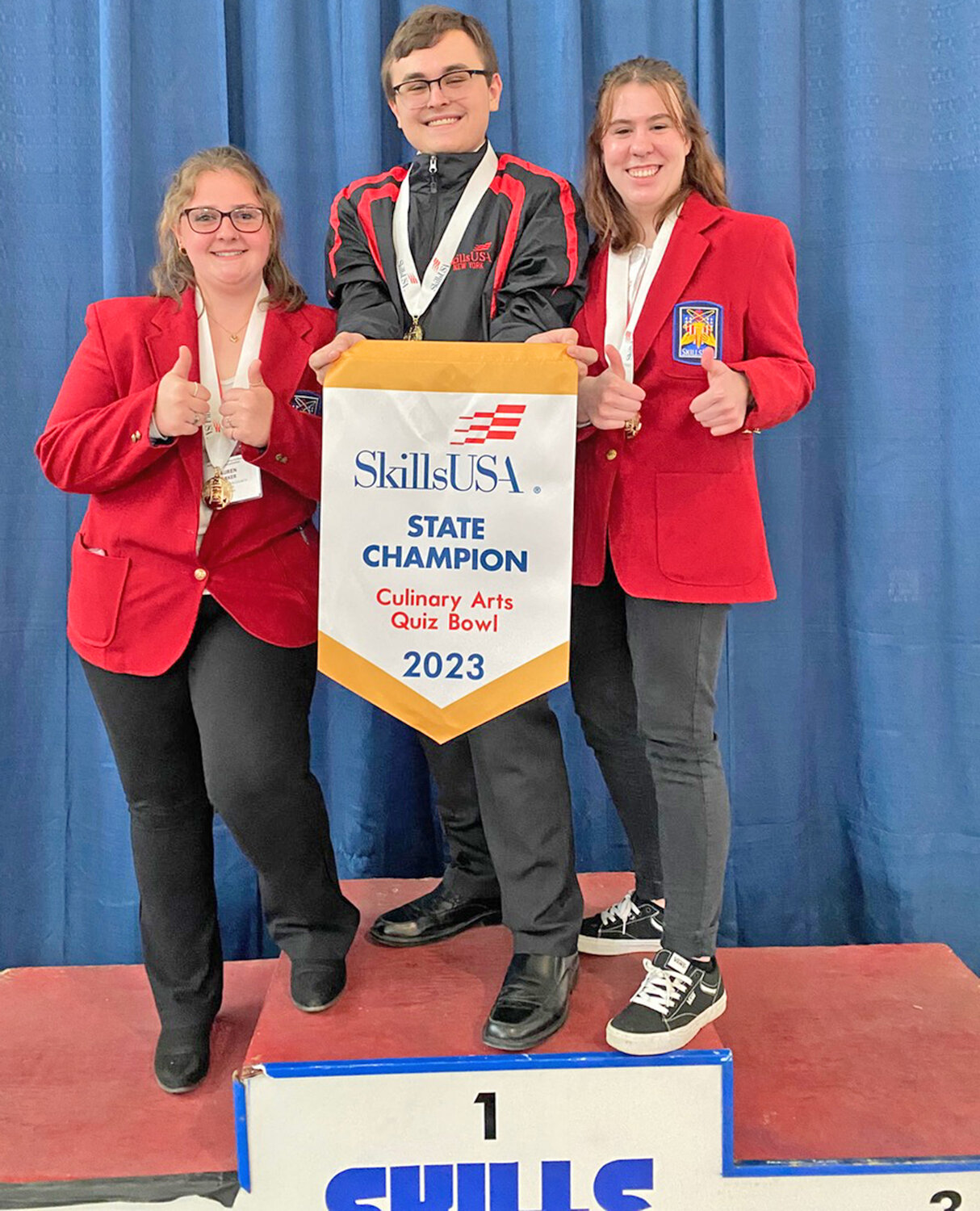 Madison-Oneida BOCES Advanced Culinary Experience seniors, from left, Lauren Barker, Cody Csigi and Brianna Roberts recently took first place in the Culinary Arts Quiz Bowl at the SkillsUSA NYS Championships.