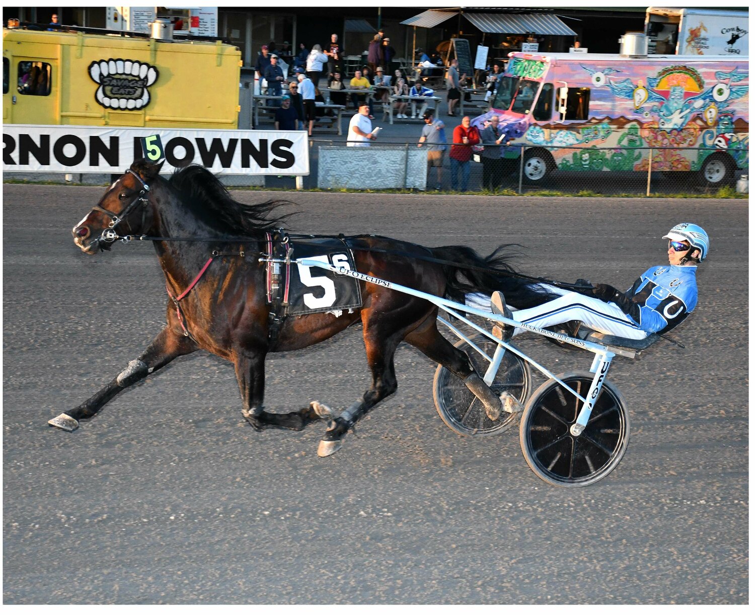 Rock Of Cashel with driver Dylan Huckabone Miller captured the featured $7,500 trot on Saturday night at Vernon Downs.