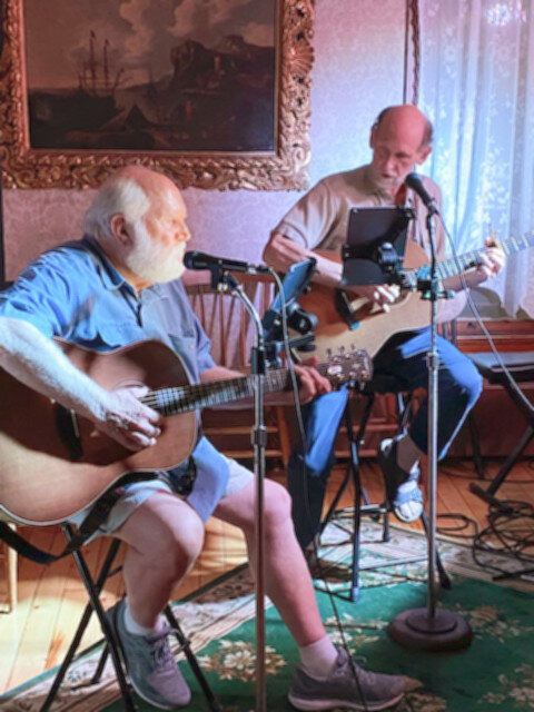 The Pandemic Therapy duo of, from left, Terry Schwaner and Rick Kincaid will perform during the Local Favorites concert at 7:30 p.m. June 3 at Park Coffee House in Holland Patent.