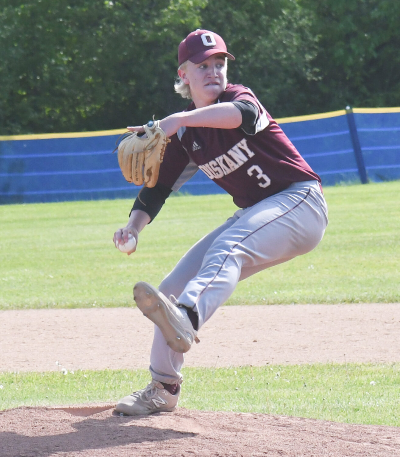 Oriskany pitcher Eddie Wright allowed four hits and seven walks while striking out 11 batters over 122 pitches in the team's 10-3 win over host New York Mills on Thursday in the Section III Class D quarterfinal game. The freshman has a 1.86 earned-run average this season.