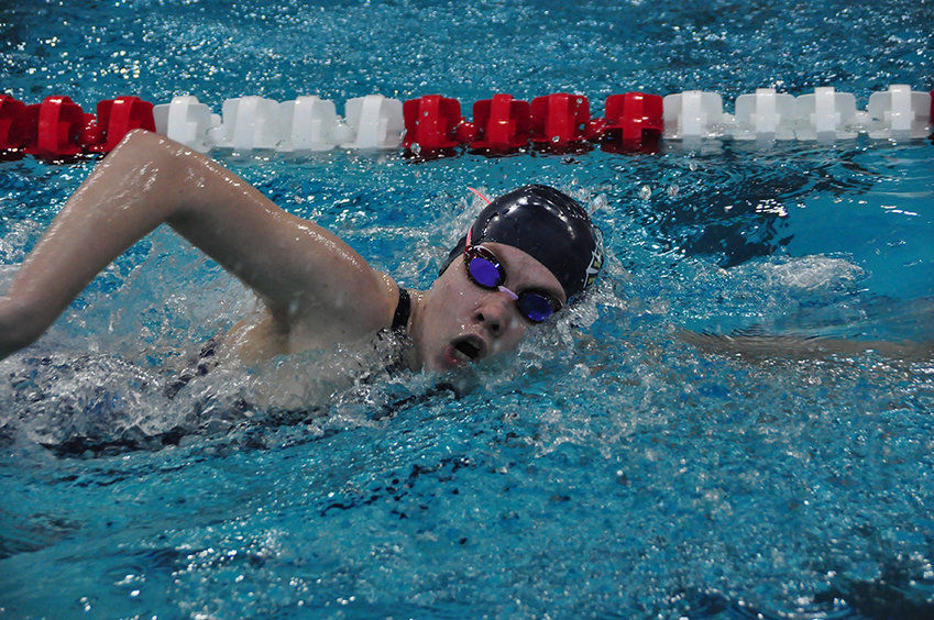 Severna Park’s Emma Turk completed the final leg of the 200-yard individual medley during last month’s Maryland high school swimming and diving state championships at the University of Maryland.