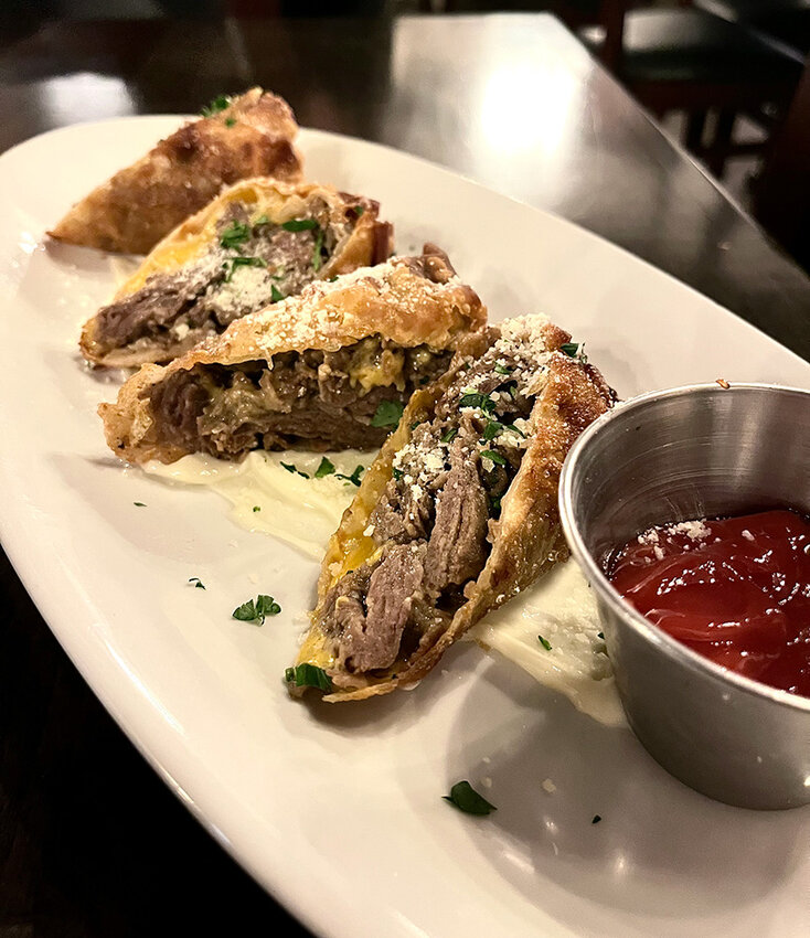 The steak rolls at Della Notte were generously stuffed with chopped ribeye and caramelized onions, and were an enjoyable appetizer selection.