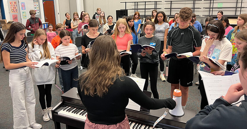 Cast members of SPMS's “Freaky Friday” hit all the right notes in a rehearsal for the fast-paced family musical.