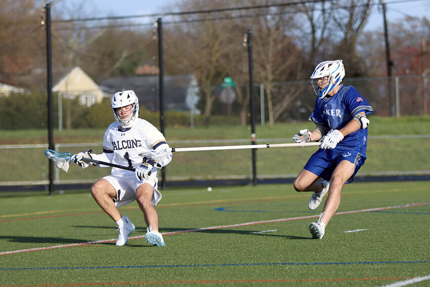 The Falcons had a dominant showing against Shaker, beating the New York school 18-3 on April 4.