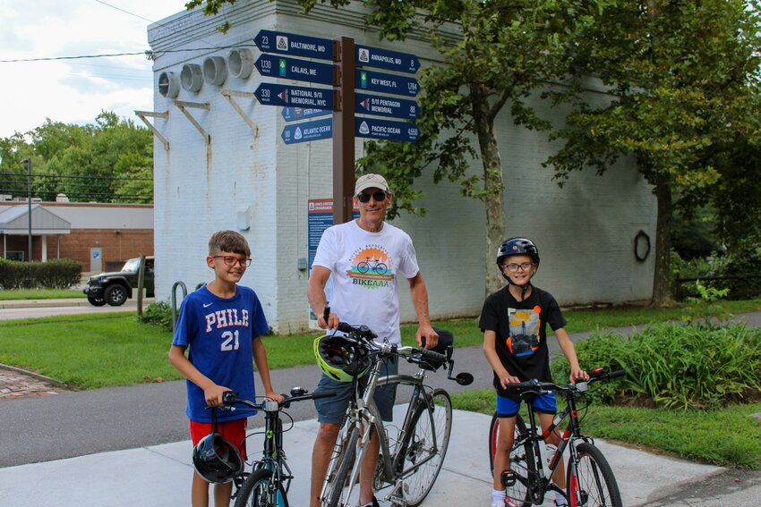 Jon Korin (center) enjoys cycling along the B&A Trail with his grandsons Zach Lentz (left) and Nate Lentz.