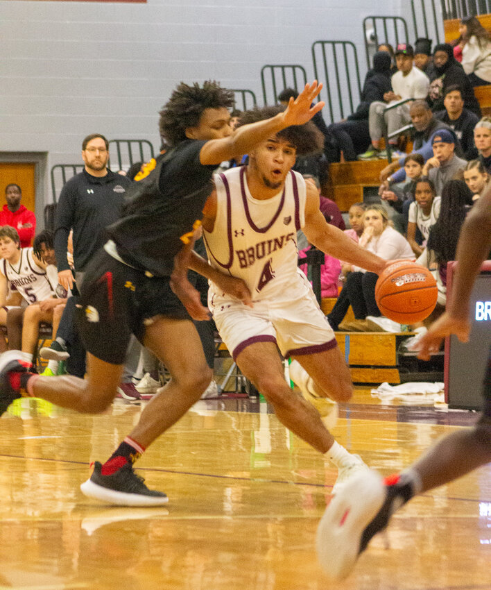 Broadneck senior Jacob Aponte (4) drove against the North Point defense during their game on February 28.