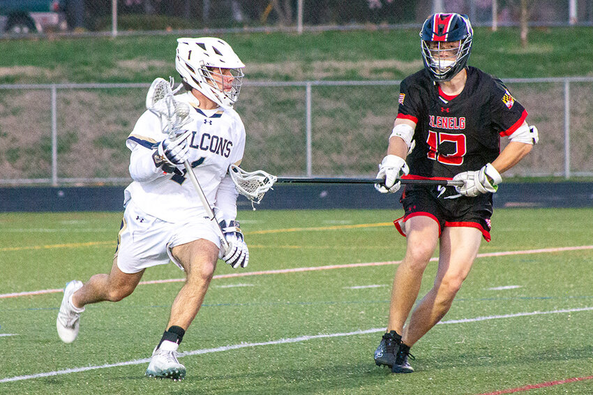Jack Fish (1) opened the scoring for Severna Park, scoring the first of his team’s 14 goals against Glenelg.