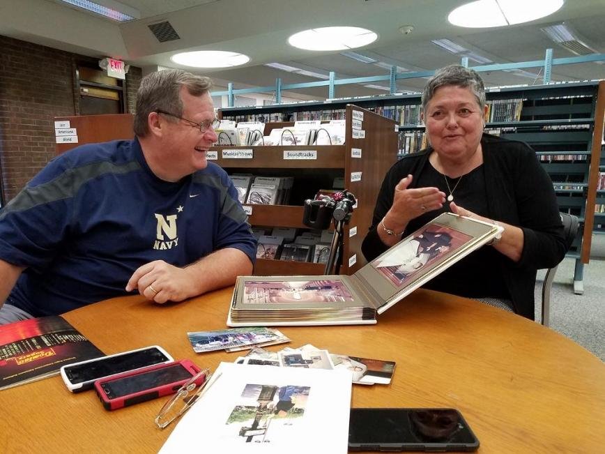 Mark Gibson and his aunt, Bitsy Anderson, met for the second time in September 2017, when they visited the Severna Park Library to share stories about their shared lineage.
