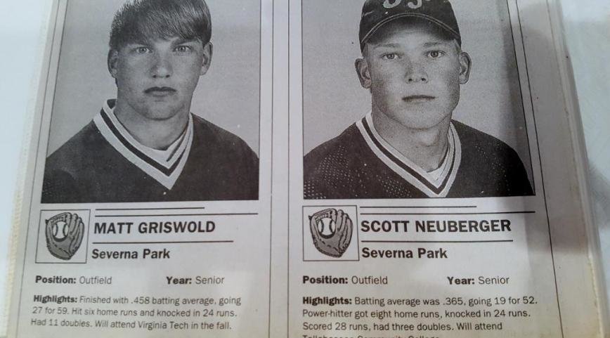 Matt Griswold and Scott Neuberger came up through the Green Hornets system together and became well-rounded outfielders with Severna Park High School.