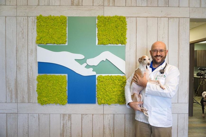 Dr. Trevor Ashley, along with his Italian greyhound, Leo, strives to become a “partner” in the care of Pasadena pets. “We want to be a member of the community, part of the family and a partner to the family for the life of their pet,” he said.