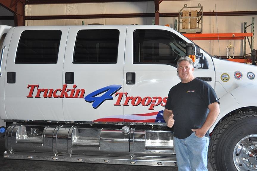 Truckin 4 Troops founder Scott Mallary owns numerous trucks adorned with the Truckin 4 Troops logo, which he uses to help wounded veterans.