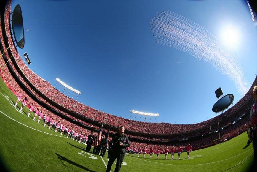 Jets fly over Geha Field as the Raiders are set to face the Kansas City  Chiefs for the first ha …