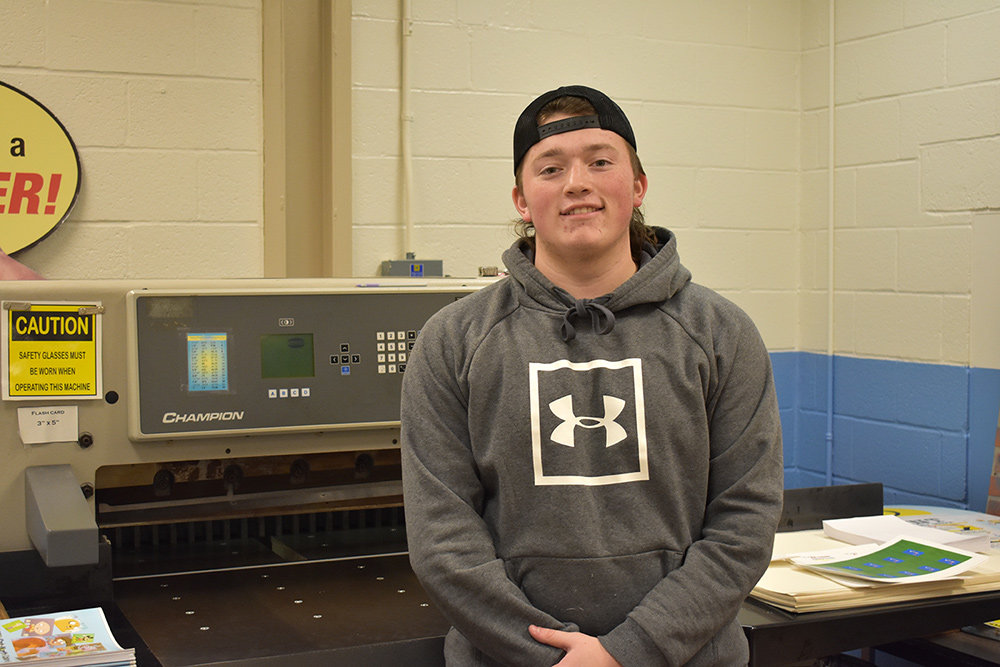 Mason Dickey of Northeast High School said he chose printing because he enjoyed seeing the project the whole way through.